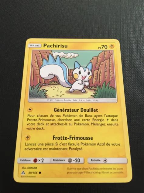 CARTE POKÉMON PACHIRISU 49 156 SL5 Soleil Lune Ultra Prisme FR NEUF