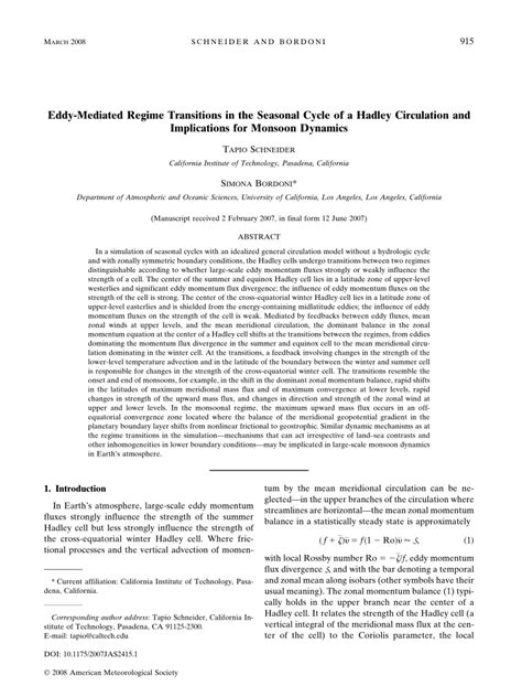 (PDF) Eddy-Mediated Regime Transitions in the Seasonal Cycle of a ...