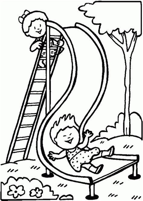 Playground Scene Coloring Page Coloring Pages