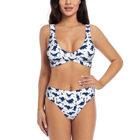 Rocae Cute Cartoon Dinosaur For Bikini Set For Women Two Piece Sexy