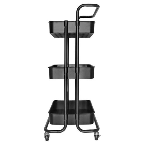 Alexent Tier Modern Plastic Storage Trolley Rolling Utility Carts In