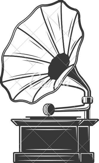 Retro Gramophone Isolated Phonograph Recorder Icon 素材 Canva可画