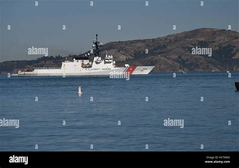 The U S Coast Guard Cutter Stratton WMSL 752 Transits San Francisco