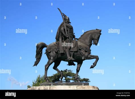 Statue of Skanderbeg, Skanderbeg Square, Tirana, Albania, Balkans ...