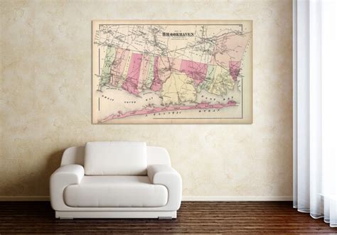 Print of Antique Map of Brookhaven Suffolk County Long Island - Etsy