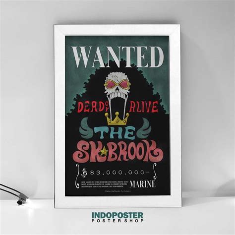 Jual Poster Hiasan Dinding Anime One Piece Wanted Soul King Brook