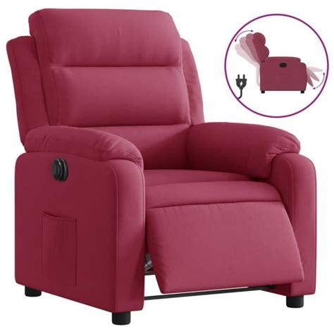 Zerodis Fauteuil inclinable électrique rouge bordeaux velours AB3205075