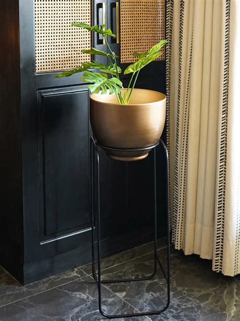 Buy The Artment Gold Toned Metal Floor Planter Planters For Unisex