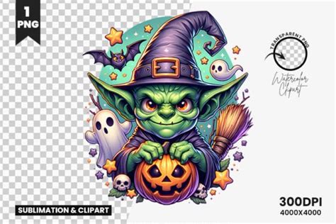 Halloween Creepy Goblin Hold A Pumpkin Graphic By Arslan Prints