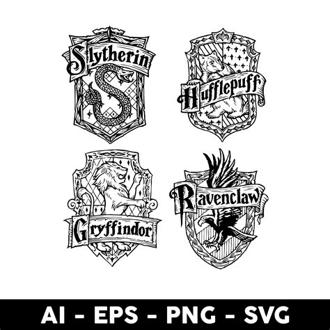 Hogwarts Houses Svg Wizardy House Classes Svg Bundle Harry Inspire