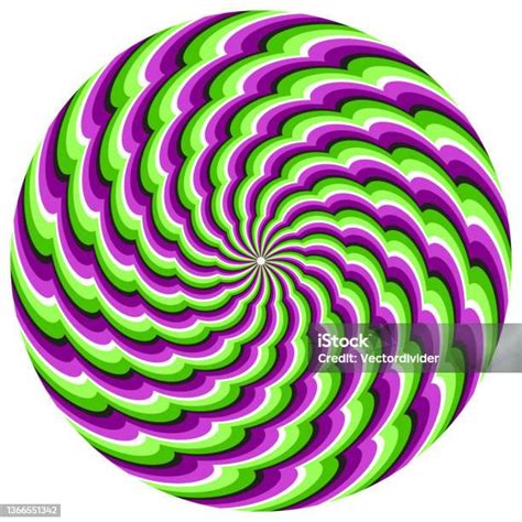 Lingkaran Ilusi Optik Dari Pola Bergaris Bergelombang Spiral Bulat