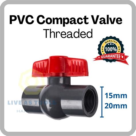 Compact Ball Valve Pvc Red Handle Stopcock Pvc Threaded Compact Ball Valve 15mm 20mm Shopee