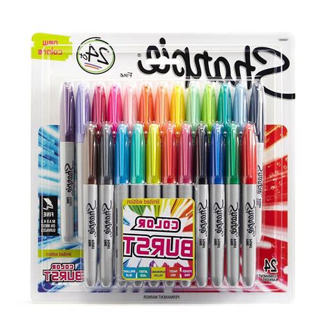 Sharpie Color Burst Permanent Markers Fine Point Assorted