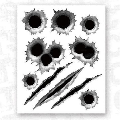 2021 23 29cm Funny Car Sticker 3d Bullet Hole Car Styling Accessories