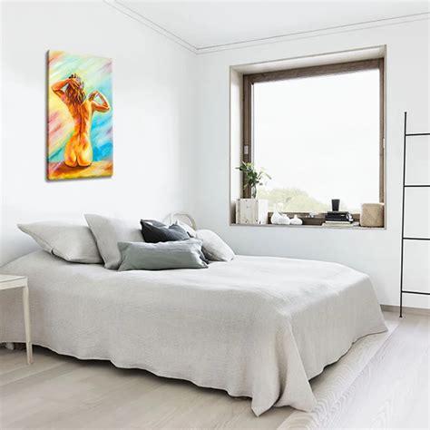 Beautiful Naked Women Sitting Pictures Canvas Print With Wood Frame Modern Home Decoration