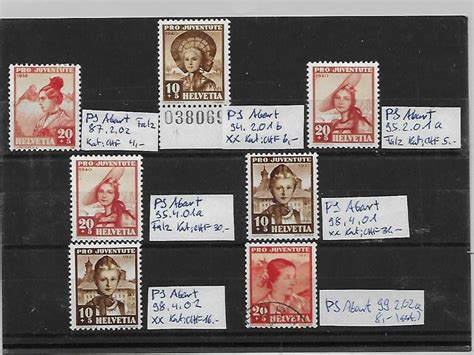 PJ Abarten Falz Gest 1938 1941 Kat CHF 100 Kaufen Auf Ricardo