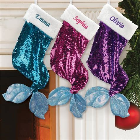 Personalized Reversible Sequin Mermaid Stocking GiftsForYouNow