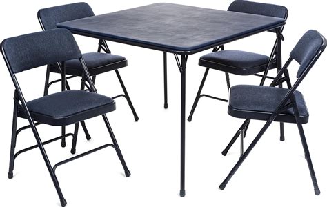 Amazon XL Series Vinyl Folding Card Table And Chair Set 5pc