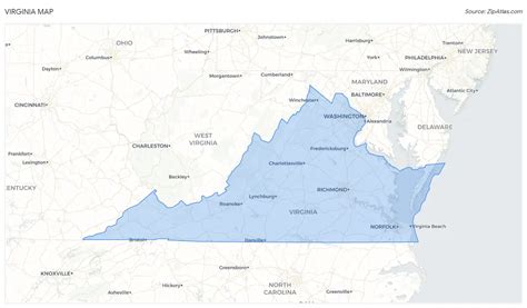 Virginia Zip Codes Map Profile Zip Atlas