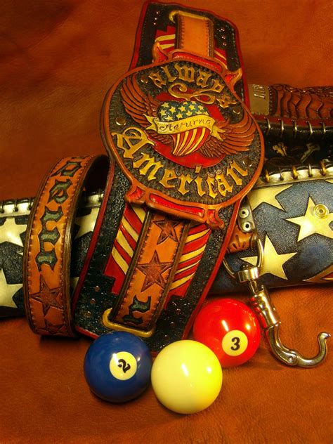 "The Patriot" Hand tooled leather pool cue cases by Phil Eastwood ...