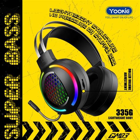 Yookie Gm Rgb Light Gamer Headphones Stereo Auriculares Gaming