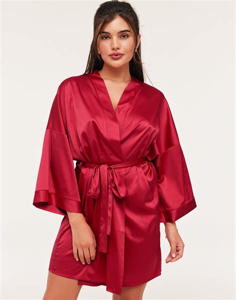 Roxey Dark Red Kimono Robe S Xl Adore Me