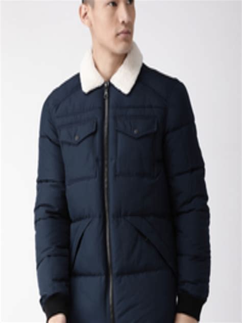 Buy Marks And Spencer Men Navy Blue Solid Padded Jacket Jackets For Men