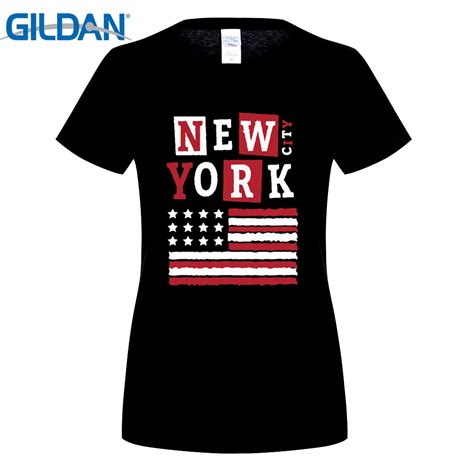 Gildan Fashion Brand T Shirt Woman New York Ny City Vintage Short Sleeve T Shirt Casual Black In