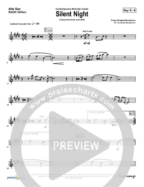 Alto Sax Silent Night Sheet Music