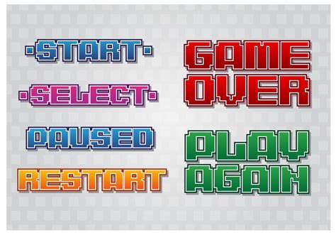 Retro Game Menu Vector Art At Vecteezy