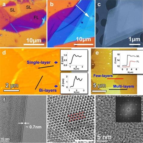 Color Online Optical Images Of Mechanically Exfoliated MoS2 Flakes On