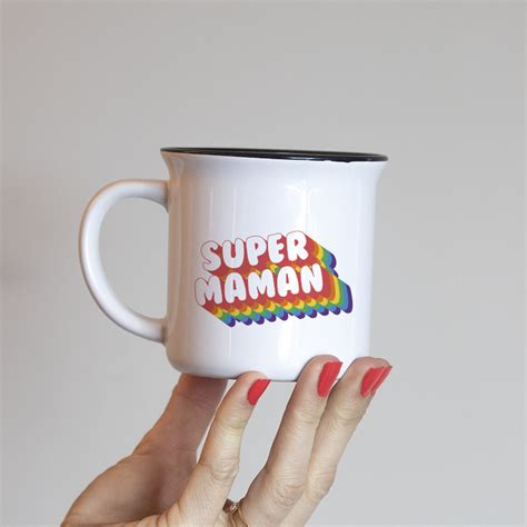 Mug métal émaillé ou céramique Super maman Bibiche fait son cirque