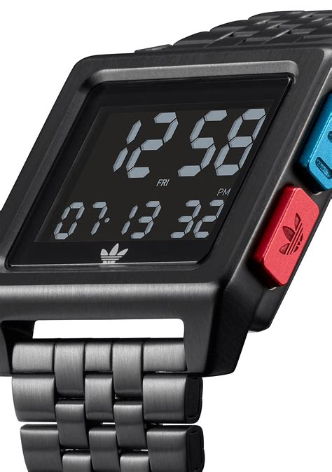 Adidas Watches Archive M1 Menâs 70âs Style Stainless Steel Digital