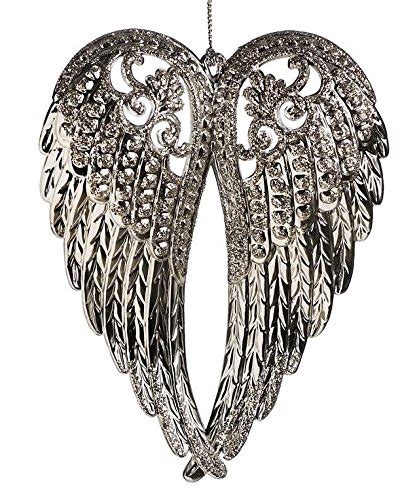 Silver Acrylic Angel Wings Ornament