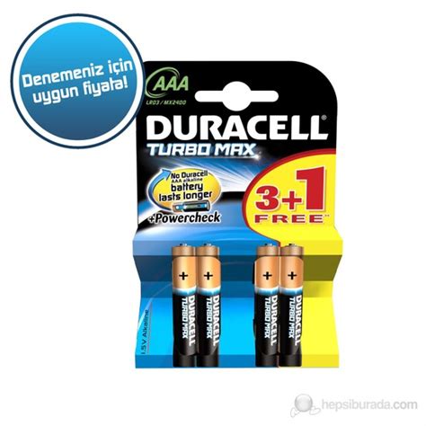 Duracell Turbo Max Alkalin AAA İnce Kalem Pil 3 1 4 lü Fiyatı