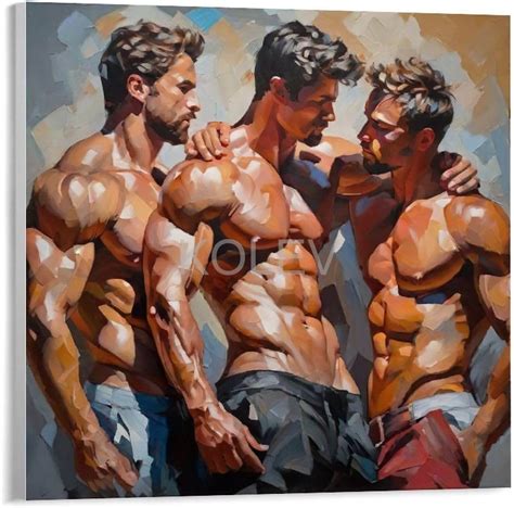 Amazon KOLEV Sexy Muscular Male Gay Art Poster Male Nude Adult Art Abstract Poster Room