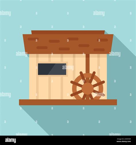 Farm Water Mill Icon Flat Illustration Of Farm Water Mill Vector Icon