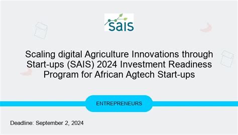 Scaling Digital Agriculture Innovations Through Start Ups SAIS 2024