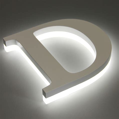 Painted Stainless Steel Backlit Letters White Edge Lit Acrylic Letters