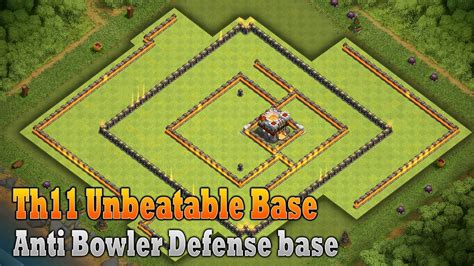 Th11 Defense Base Coc Anti Bowler Base For Th11 Best Trophy Base