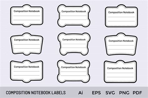 Composition Notebook Labels for KDP Graphic by PranStudio · Creative ...