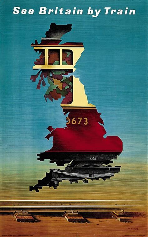 British England Travel Posters See Britain By Train Classic Wall