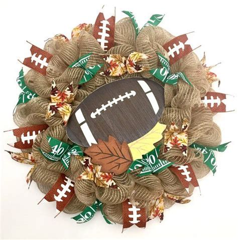 Fall Football Deco Mesh Wreathfootball Mesh Wreath Wreath Wall Art