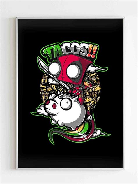 Taco Deadpool Logo Art Poster