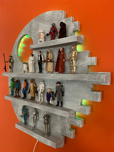 Custom Death Star Wall Display Shelf Backlit With Remote Controlled Led