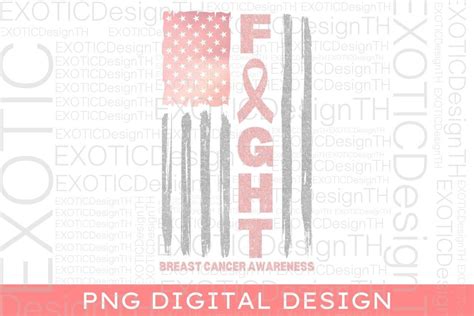 Fight Usa Flag Breast Cancer Awareness Graphic By Exoticdesignth