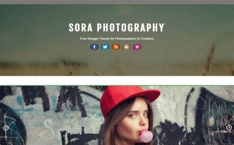 Sora Photography Blogger Template | High Quality Free Blogger Templates