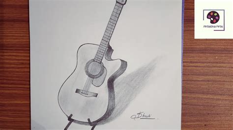 Pencil Drawing Of Guitar