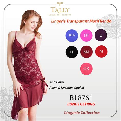 Jual TALLY BAJU TIDUR LINGERIE 8761 I FREE SIZE I BAHAN RENDA