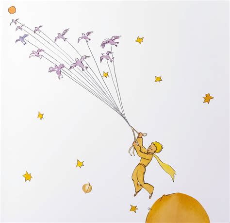 Stampa Antoine de Saint Exupéry Little Prince Flight to the stars